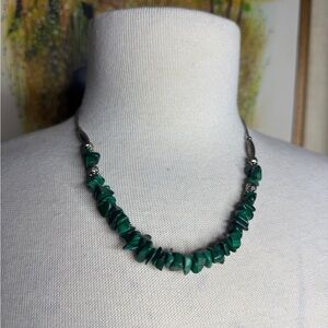 Vintage Malachite and sterling Necklace